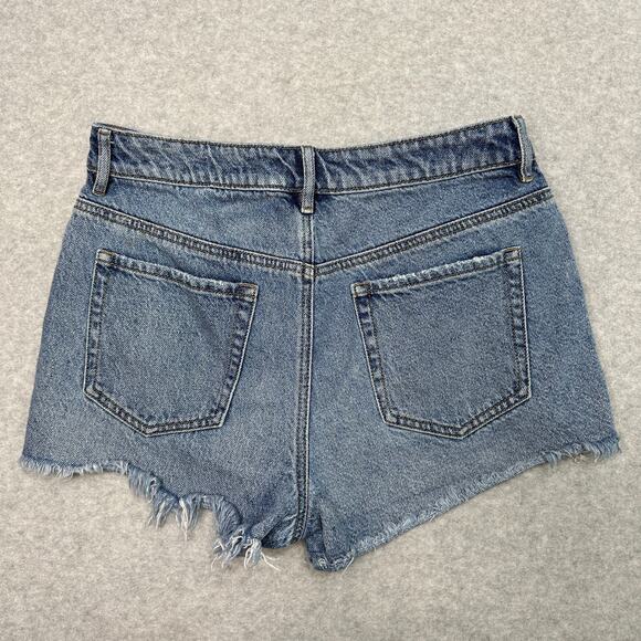 Pacsun Jean Shorts WMNS 29 High Rise Festival Cut-Off Distressed Raw Hem Denim - Picture 5 of 10